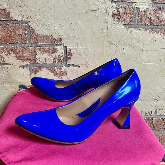John Fluevog Shoes - John Fluevog Desmond Pumps, Blue, Size 10